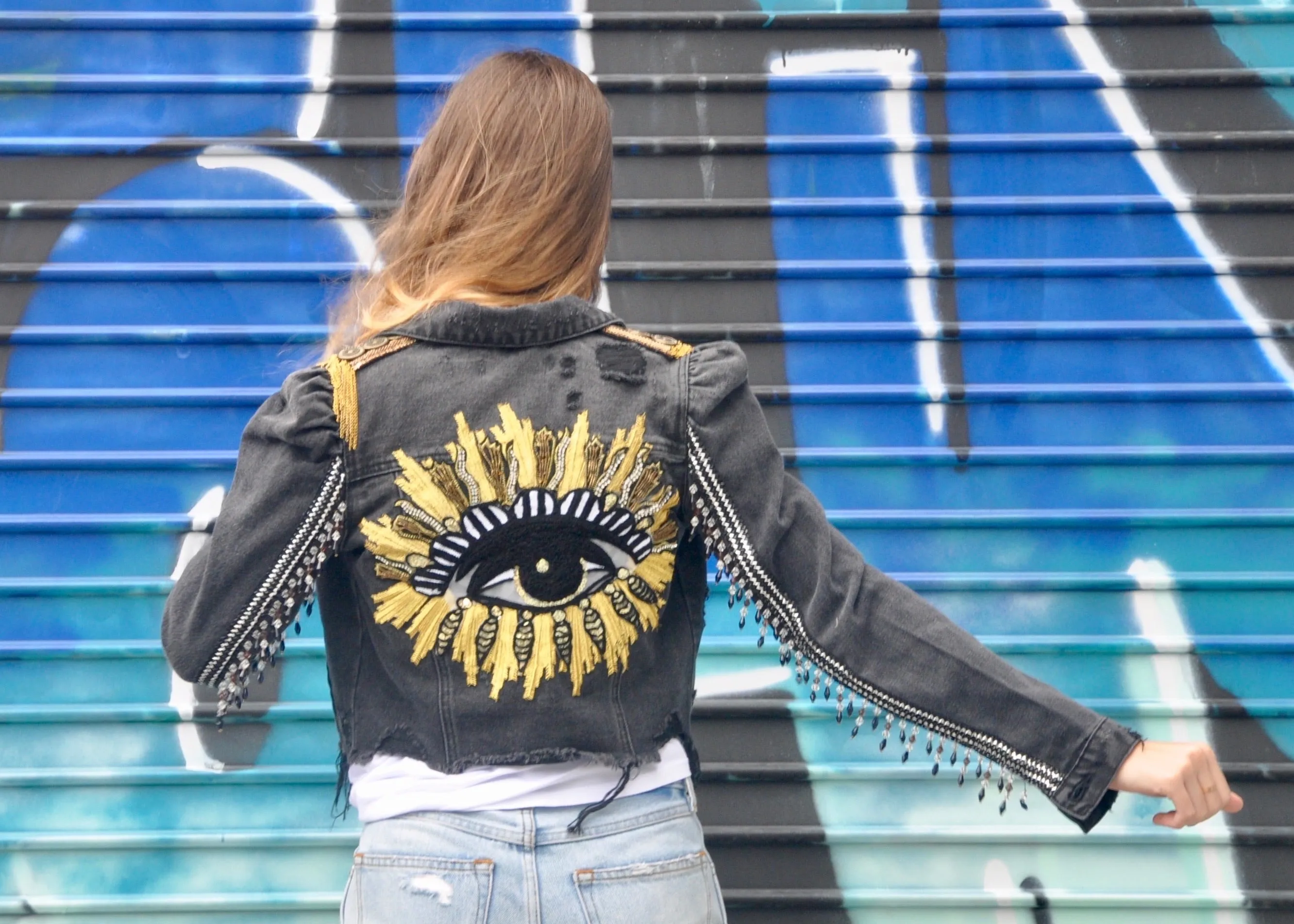 Protected Evil Eye Denim Jacket