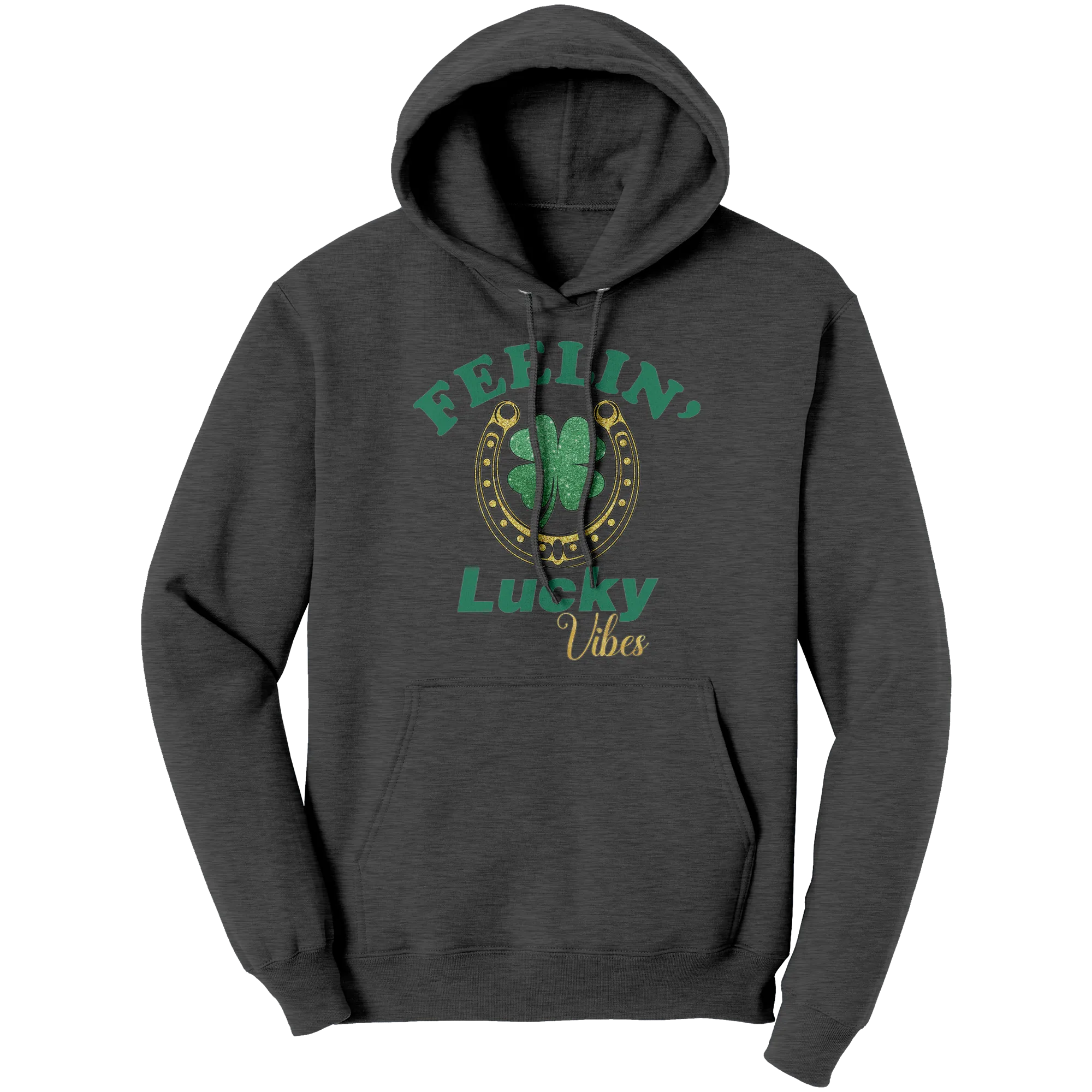 St Patricks Day Hoodie, Feeling Lucky Vibes Hoodie, St Patricks Hoodie, Shamrock Hoodie, Clover Leaf Hoodie, Irish Shirt, Womens Hoodie Gift